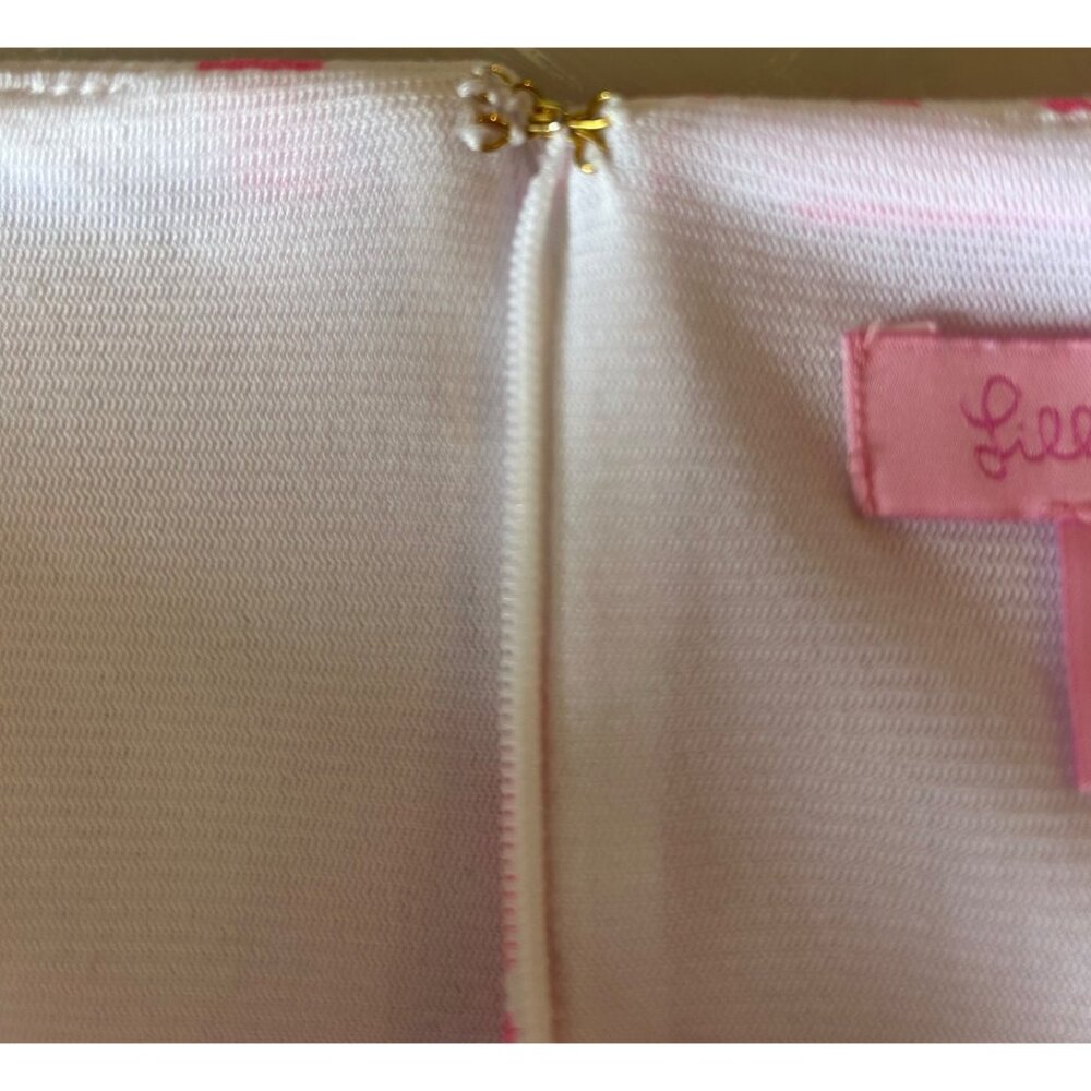 Lilly Pulitzer Dress XS Bella Pink & White Floral Beachy Classy Cap Sleeve - Picture 9 of 9